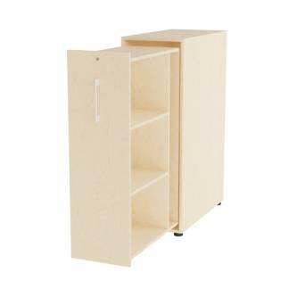 Towerskab DNA A9 Venstre, Birk med hvidt h&aring;ndtag