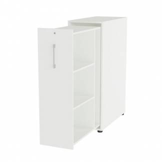 Towerskab DNA A9 Venstre, Hvid med alugr&aring;t h&aring;ndtag