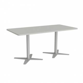 Mødebord DNA, Lys grå 1600x800 mm rektangulær, Alugråt understel