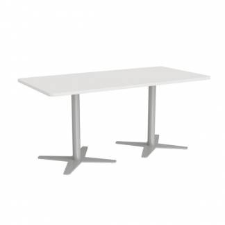 M&oslash;debord DNA, Hvid 1600x800 mm rektangul&aelig;r, Alugr&aring;t understel