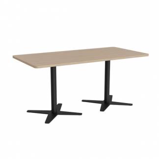 Mødebord DNA, Lys eg 1600x800 mm rektangulær, Sort understel