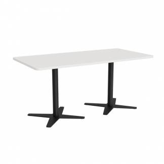 Mødebord DNA, Hvid 1600x800 mm rektangulær, Sort understel