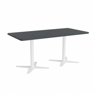 M&oslash;debord DNA, Antracit 1600x800 mm rektangul&aelig;r, Hvidt understel