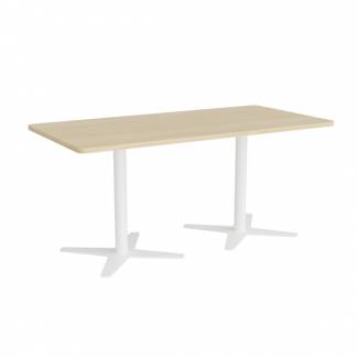 Mødebord DNA, Birk 1600x800 mm rektangulær, Hvidt understel