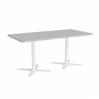 M&oslash;debord DNA, Lys gr&aring; 1600x800 mm rektangul&aelig;r, Hvidt understel