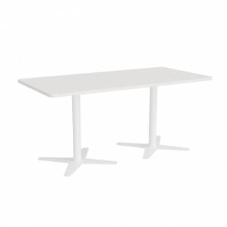 Mødebord DNA, Hvid 1600x800 mm rektangulær, Hvidt understel