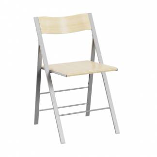 Klapstol Mini birk fin&eacute;r med alugr&aring; stoleben, 2-pak