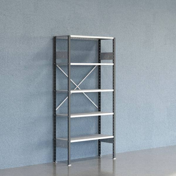 Lagerreol V06 Startsektion 2100x400 mm &Aring;ben / Galv