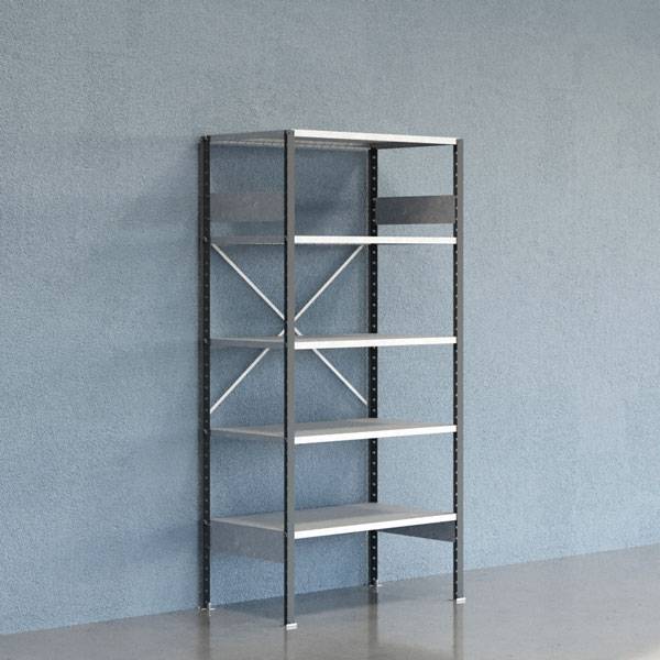 Lagerreol V06 Startsektion 2100x600 mm &Aring;ben / Galv