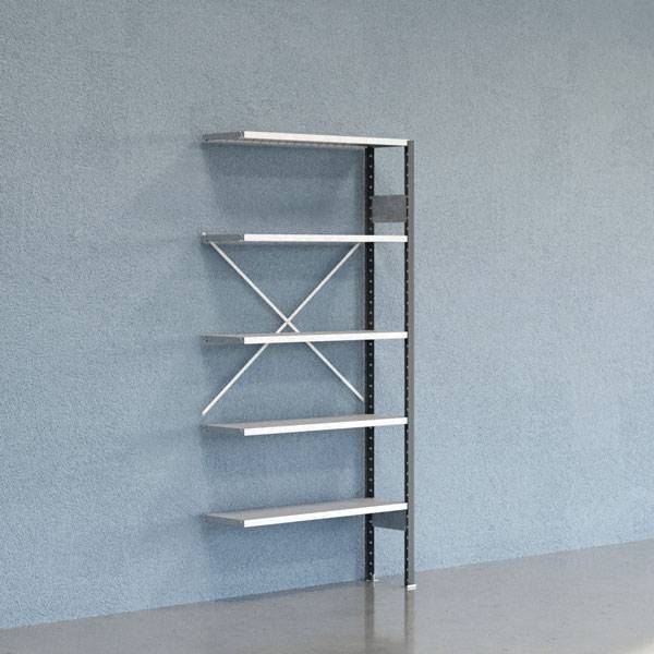 Lagerreol V06 F&oslash;lgesektion 2100x300 mm &Aring;ben / Galv