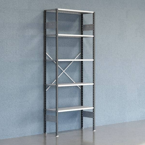 Lagerreol V06 Startsektion 2500x400 mm &Aring;ben / Galv