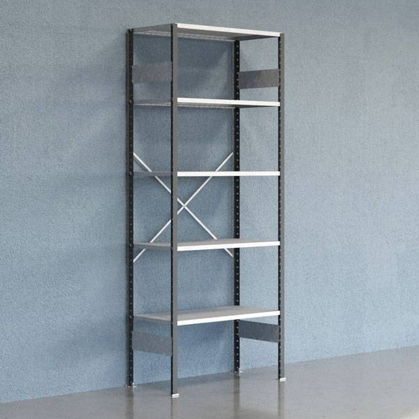 Lagerreol V06 Startsektion 2500x500 mm &Aring;ben / Galv