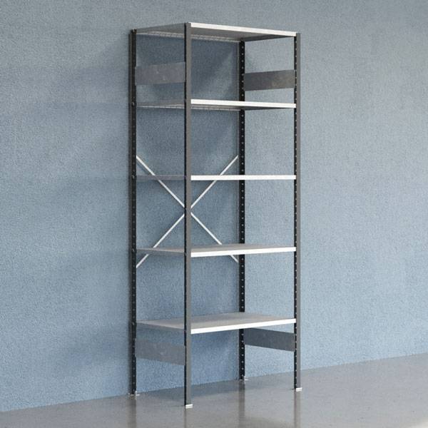 Lagerreol V06 Startsektion 2500x600 mm &Aring;ben / Galv