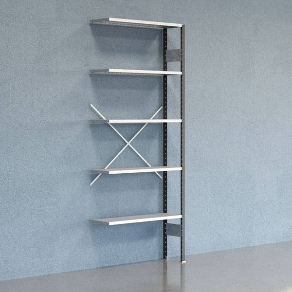 Lagerreol V06 F&oslash;lgesektion 2500x300 mm &Aring;ben / Galv