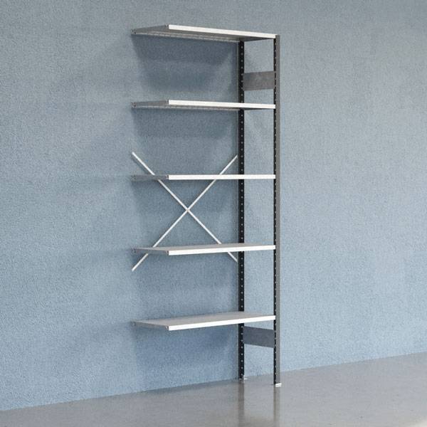 Lagerreol V06 F&oslash;lgesektion 2500x400 mm &Aring;ben / Galv