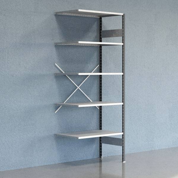 Lagerreol V06 F&oslash;lgesektion 2500x600 mm &Aring;ben / Galv