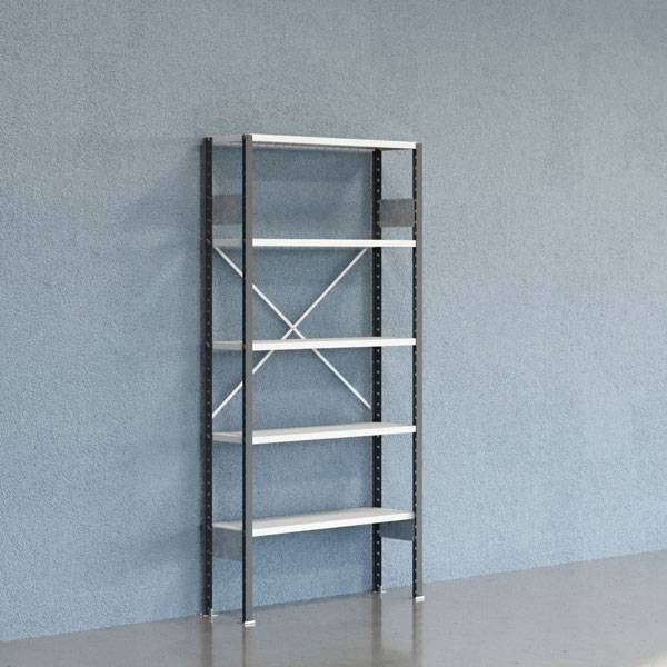 Lagerreol V06 Startsektion 2100x300 mm &Aring;ben / 7035
