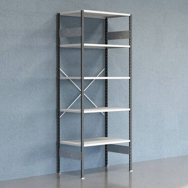 Lagerreol V06 Startsektion 2500x600 mm &Aring;ben / 7035