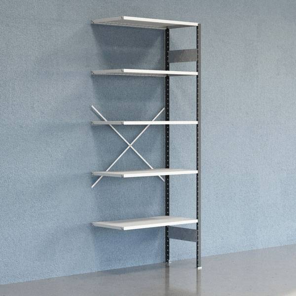 Lagerreol V06 F&oslash;lgesektion 2500x500 mm &Aring;ben / 7035