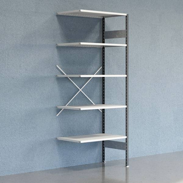 Lagerreol V06 F&oslash;lgesektion 2500x600 mm &Aring;ben / 7035