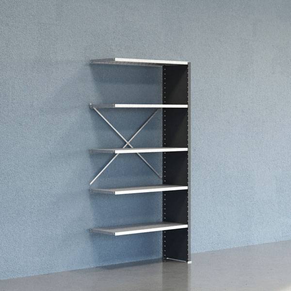 Lagerreol V06 F&oslash;lgesektion 2100x400 mm Lukket / Galv