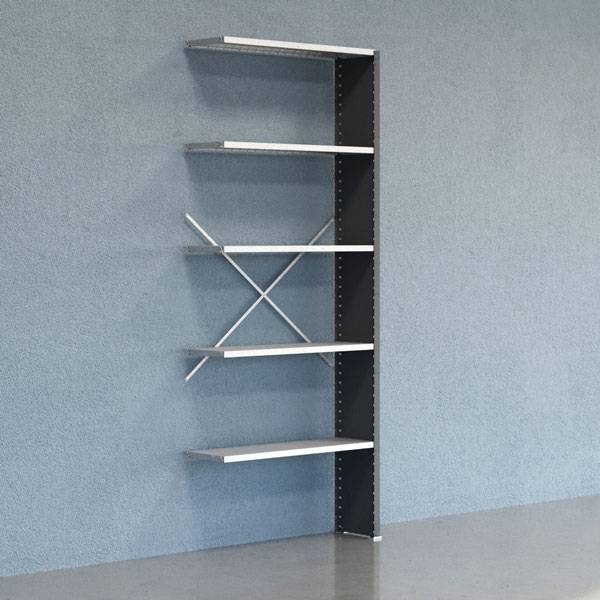 Lagerreol V06 F&oslash;lgesektion 2500x300 mm Lukket / Galv