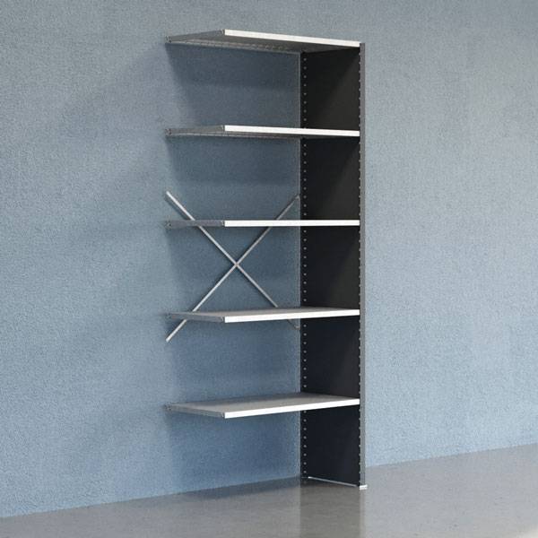 Lagerreol V06 F&oslash;lgesektion 2500x500 mm Lukket / Galv