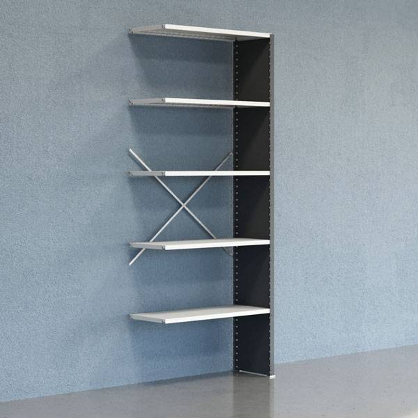 Lagerreol V06 F&oslash;lgesektion 2500x400 mm Lukket / 7035