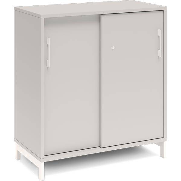 Kontorskab DNA, 800x890 mm, Lys gr&aring;/Hvid, skyded&oslash;r 2A4