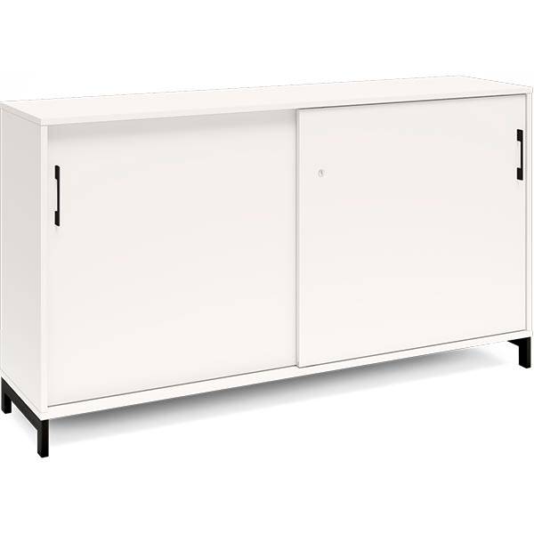 Kontorskab DNA, 1600x890 mm, Hvid/Sort, skyded&oslash;r 2A4