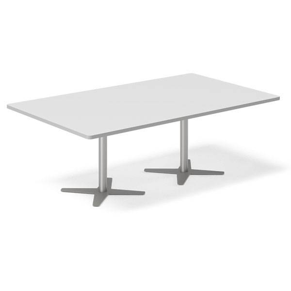 Konferencebord DNA, Lysgr&aring; 2000x1200 mm rektangul&aelig;rt, Alugr&aring; understel