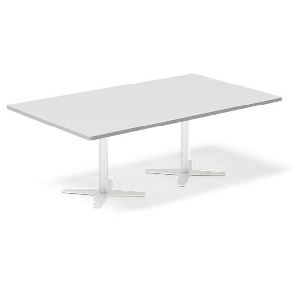 Konferencebord DNA, Lysgr&aring; 2000x1200 mm rektangul&aelig;rt, Hvid understel