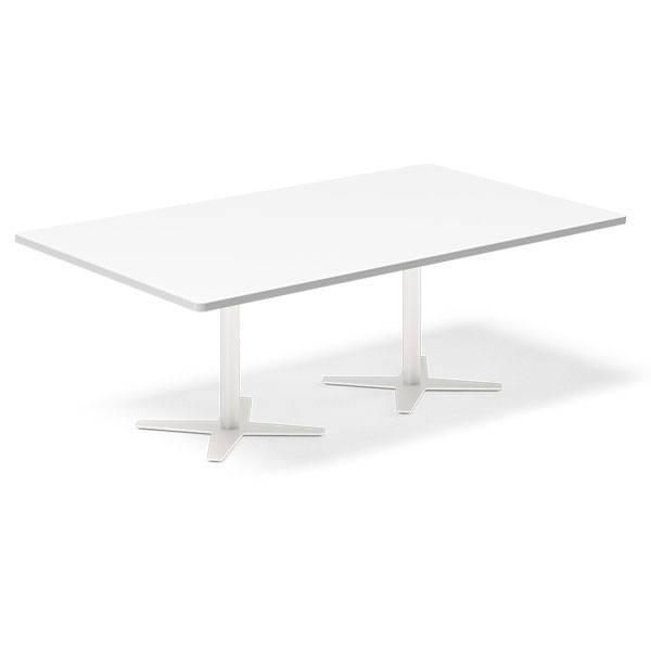Konferencebord DNA, Hvid 2000x1200 mm rektangul&aelig;rt, Hvid understel