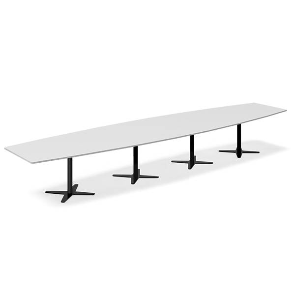 Konferencebord DNA, Lysgr&aring; 5000x1200 mm b&aring;dformet, Sort understel