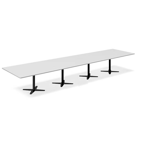 Konferencebord DNA, Lysgr&aring; 5000x1200 mm rektangul&aelig;rt, Sort understel