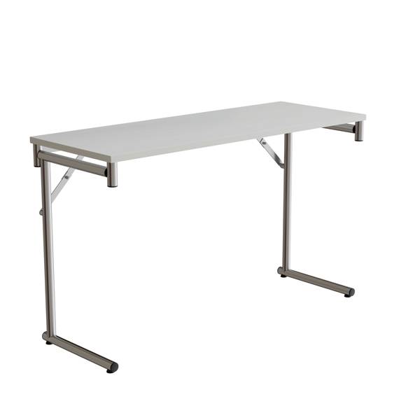 Klapbord Silhuett 1200x450mm,Hvid laminat og krom stel