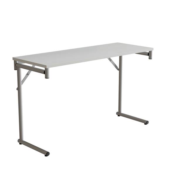 Klapbord Silhuett 1200x450mm,Hvid laminat og alugr&aring;t stel