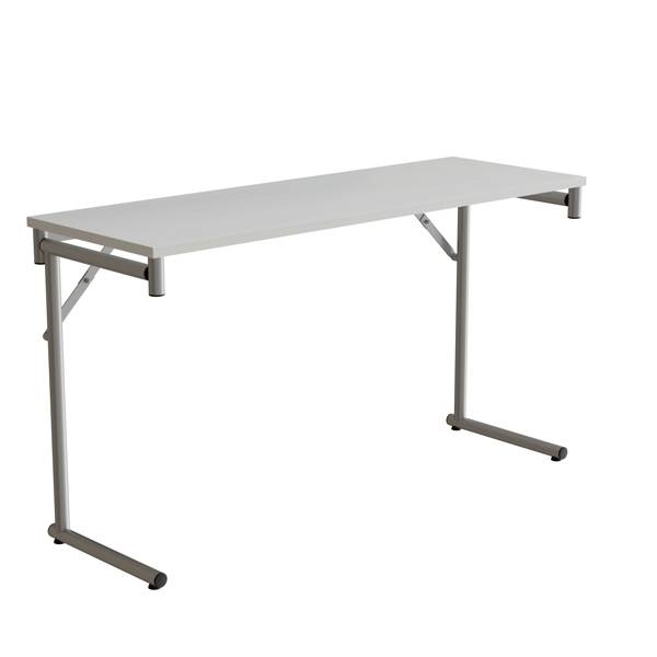 Klapbord Silhuett 1300x450mm,Hvid laminat og alugr&aring;t stel
