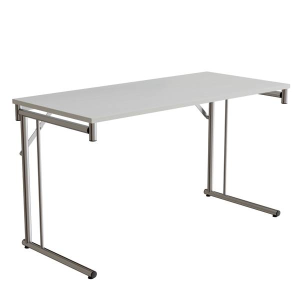 Klapbord Silhuett 1300x600mm,Hvid laminat og krom stel