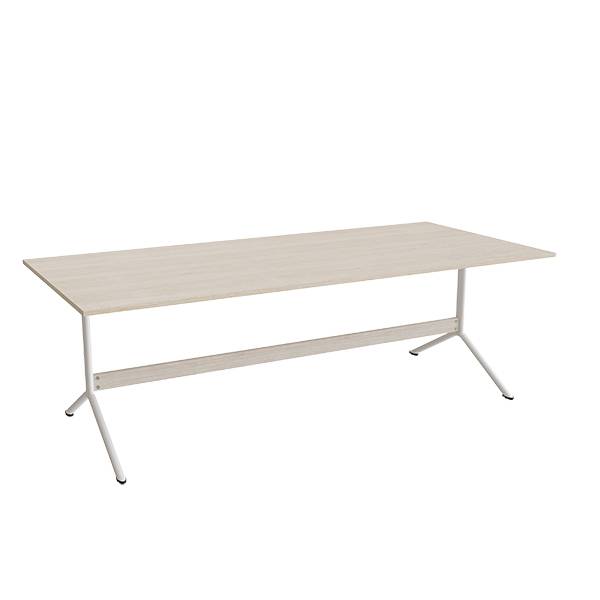 Bord Atlas 1134, 2200x1000mm, h&oslash;jde 720, eg h&oslash;jtrykslaminat, hvidt stel