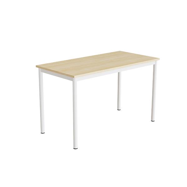 Bord Combi 200, 1200x600 mm H&oslash;jde 720 mm Lydd&aelig;mpende birk laminat p&aring; hvidt understel