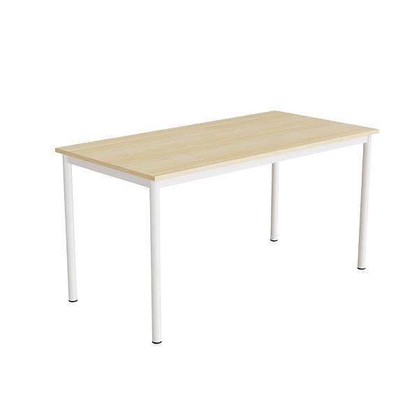 Bord Combi 200, 1400x700 mm H&oslash;jde 720 mm Lydd&aelig;mpende birk laminat p&aring; hvidt understel