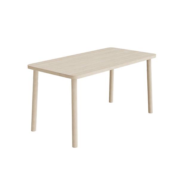 Bord Add Wood 590 1400x700 mm H&oslash;jde 720 mm med hvidpigmenteret eg laminat, massivt tr&aelig;ben