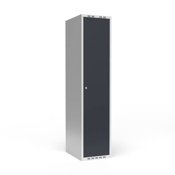 Garderobeskab 1x400 mm Lige tag 1 rum i h&oslash;jden Antracit d&oslash;r Cylinderl&aring;s
