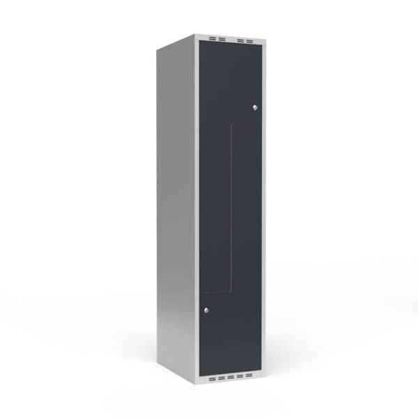 Garderobeskab 1x400 mm Lige tag 2-delt s&oslash;jle Z-d&oslash;r Antracit d&oslash;r Cylinderl&aring;s