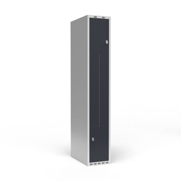 Garderobeskab 1x300 mm Lige tag 2-delt s&oslash;jle Z-d&oslash;r Antracit d&oslash;r Greb for h&aelig;ngel&aring;s