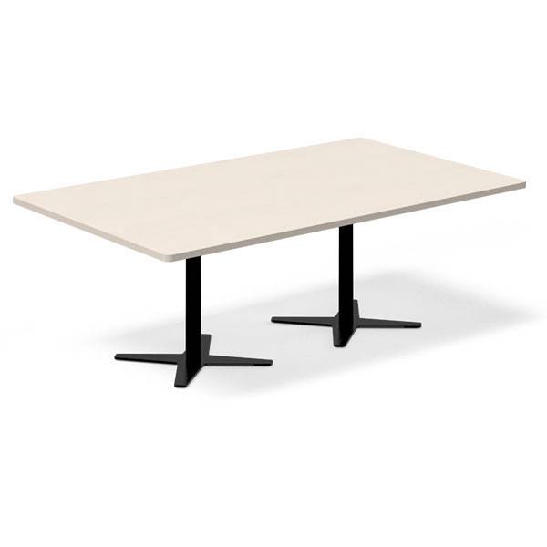 Konferencebord DNA, Birk 2000x1200 mm rektangul&aelig;rt, Sort understel