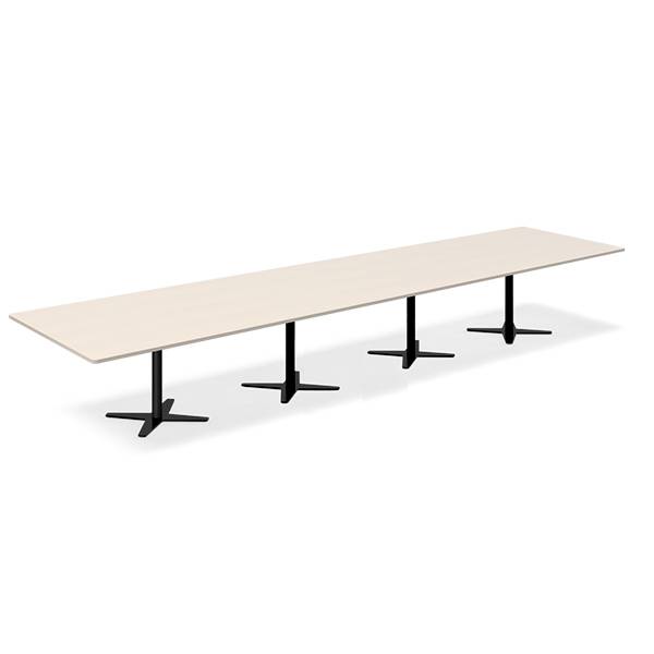 Konferencebord DNA, Birk 5000x1200 mm rektangul&aelig;rt, Sort understel