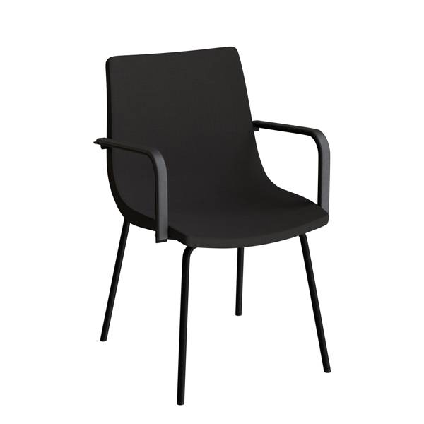 Stol Colt 10012 Med arml&aelig;n, sort tekstil, sort stel
