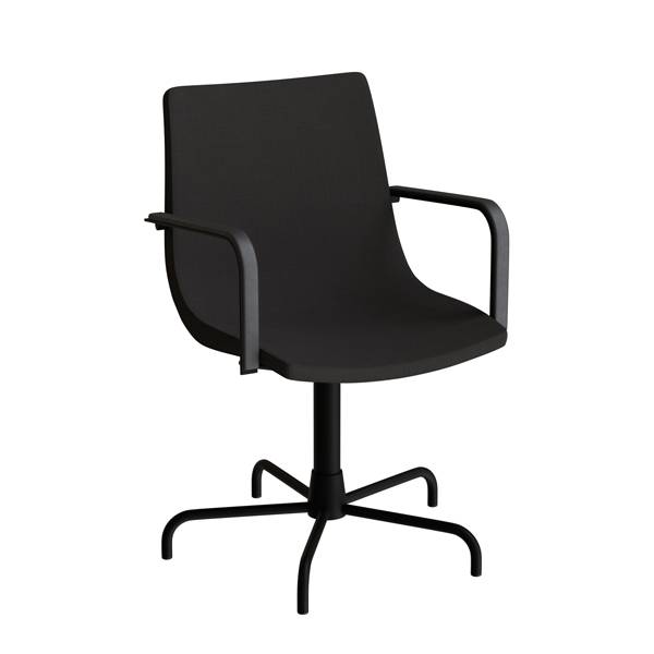 Stol Colt 10014 Med arml&aelig;n og drejeligt undestel, sort tekstil, sort stel